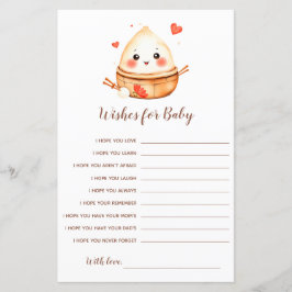 Kleine Dumpling-Wünsche für Baby Shower Game Card