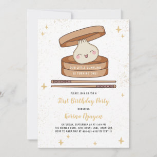 Kleine Dumpling zum ersten Geburtstag Einladung
