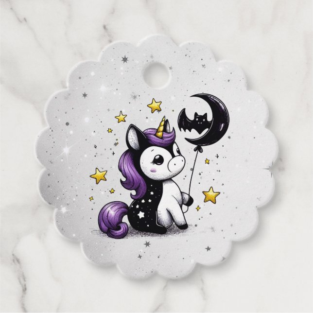 Kleine Einhorn-Babydusche Geschenkanhänger (Vorderseite)
