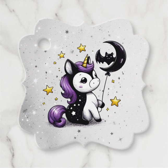 Kleine Einhorn-Babydusche Geschenkanhänger (Vorderseite)