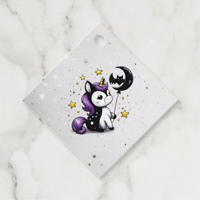 Kleine Einhorn-Babydusche Geschenkanhänger (Vorderseite)