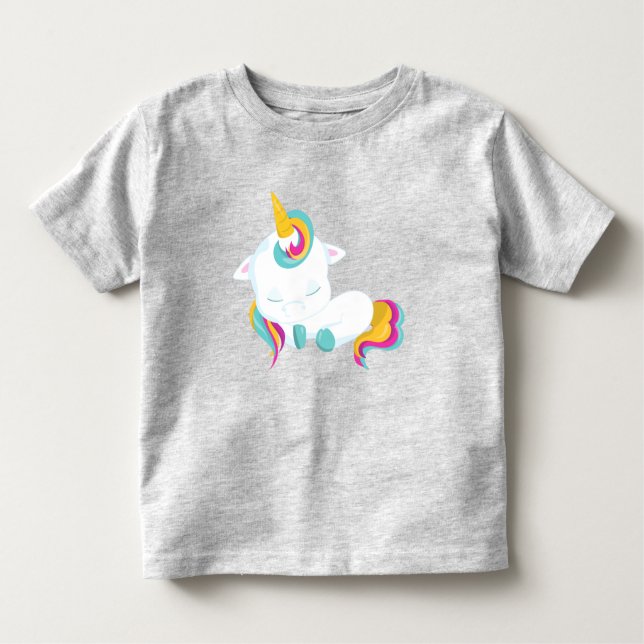 Kleine Einhorn, Schlafeinhorn, Zaubereinhorn Kleinkind T-shirt (Vorderseite)