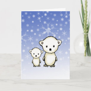 Kleine Eisbären-Weihnachtskarte Feiertagskarte