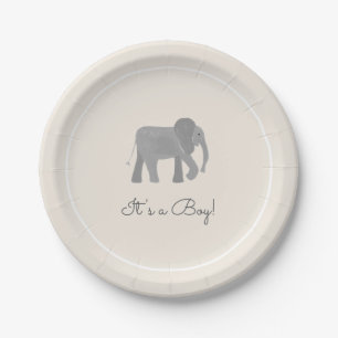 Kleine Elefant-Babyparty Pappteller