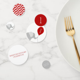 Kleine Elefant mit Ballon Geburtstag Konfetti