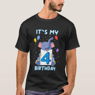 Kleine Elefanten 4. Geburtstag Mein Geburtstag T-Shirt