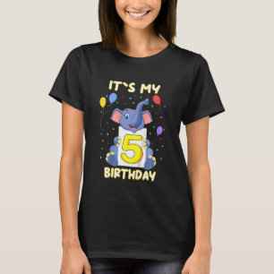 Kleine Elefanten 5. Geburtstag Mein Geburtstag T-Shirt