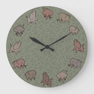 Kleine Elefanten Große Wanduhr
