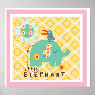 kleine Elefantenwanddekoration Poster