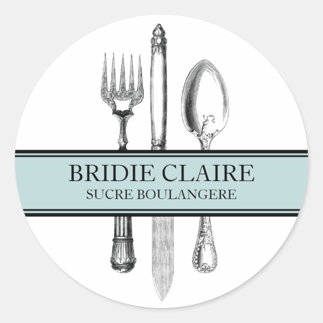 Kleine, elegante Cutlery Sticker (Vorderseite)