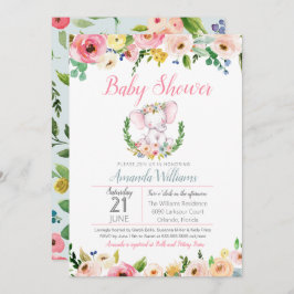 Kleine Elephant Spring Summer Blume Babydusche Einladung