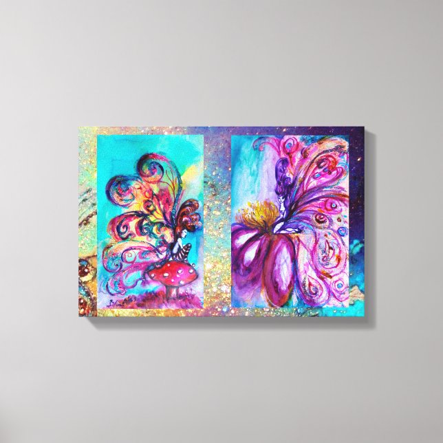 KLEINE ELF & WEISSISCHE NIEDLICHE FAIRE IN PINK UN LEINWANDDRUCK (Vorderseite)