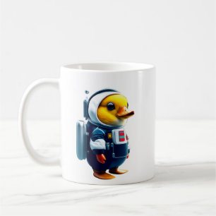 kleine Ente mit einem Astronauten-Anzug Kaffeetasse