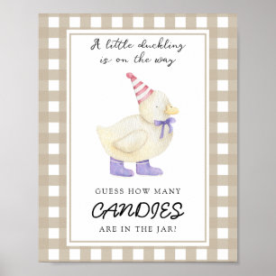 Kleine Ente - raten Sie, wie viele Bonbons es gibt Poster