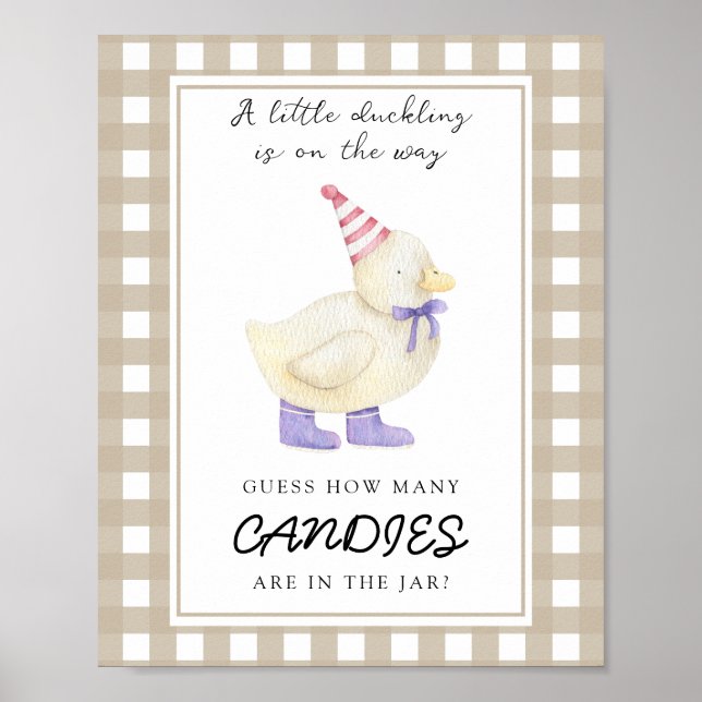 Kleine Ente - raten Sie, wie viele Bonbons es gibt Poster (Vorne)