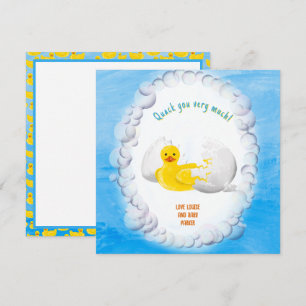 Kleine Ente schlüpft bald Baby Shower Danke