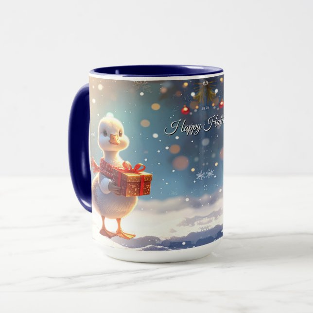 Kleine-Enten-Feiertags-Tasse Tasse (Vorderseite Links)