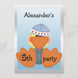 Kleine Enten, Liebe Herz & Boote 6. Geburtstag Einladung