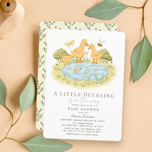 Kleine Entlein-Entenfamilie-Teich-Baby-Party Einladung