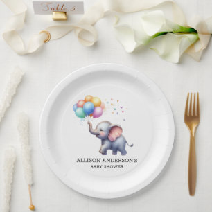Kleine Erdnuss Baby Elefant Baby Shower Pappteller