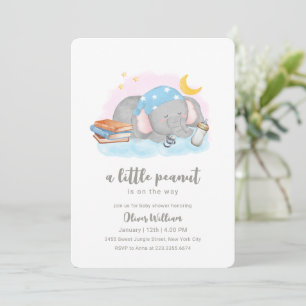 Kleine Erdnuss Schlafender Elefant Baby Shower Einladung