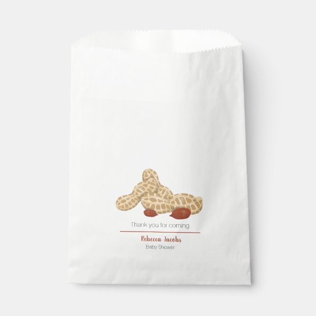 Kleine Erdnussbaby-Dusche Geschenktütchen (Vorderseite)