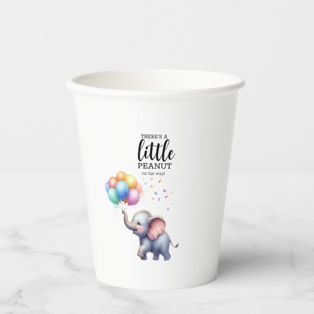 Kleine Erdnussbaby-Elefantendusche Pappbecher (Vorderseite)