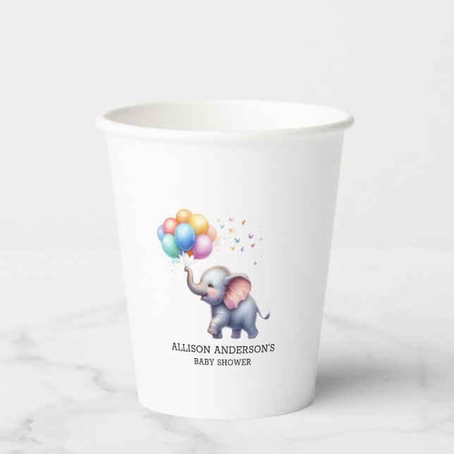 Kleine Erdnussbaby-Elefantendusche Pappbecher (Vorderseite)