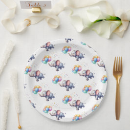 Kleine Erdnussbaby-Elefantendusche Pappteller