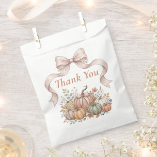 Kleine Ernte Herbst-Kürbis-Schleife Florale Babypa Geschenktütchen