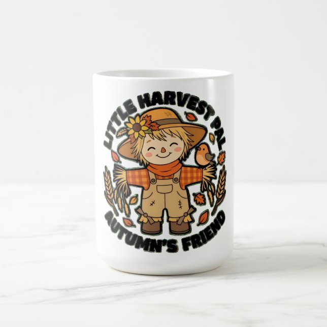 Kleine Ernte-Pal Herbst-Freund Vogelscheuche Kaffeetasse (Mittel)