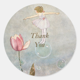 Kleine Fairy auf eine Blase Runder Aufkleber