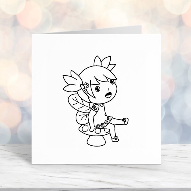 Kleine Fairy auf einem Toadstool Permastempel (Von Creator hochgeladen)