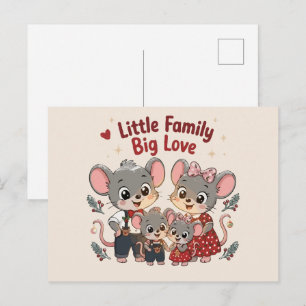 Kleine Familie Große Liebe Süße Maus Postkarte