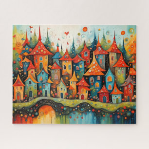 kleine Fantasy-Märchenstadt Puzzle