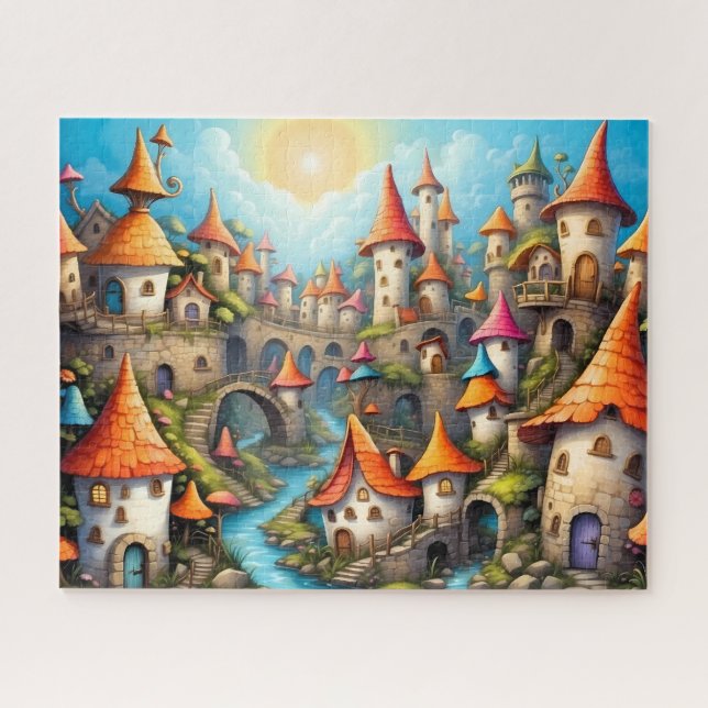 kleine Fantasy-Märchenstadt Puzzle (Horizontal)