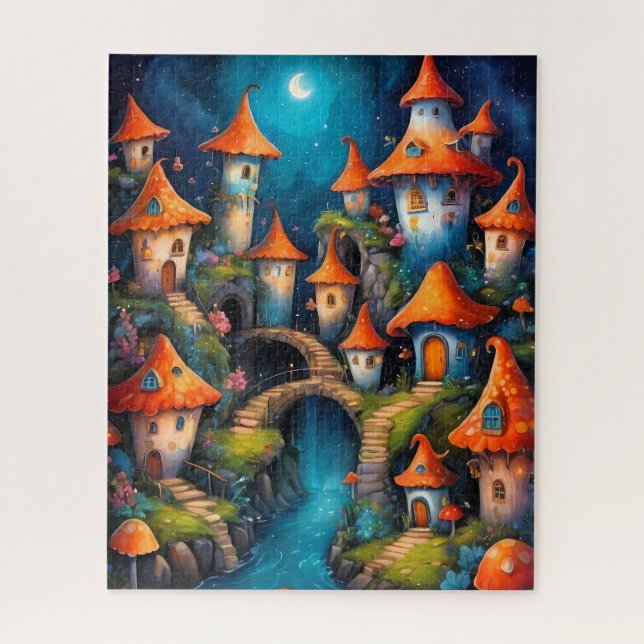 kleine Fantasy-Märchenstadt Puzzle (Vertikal)