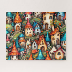 kleine Fantasy-Märchenstadt Puzzle