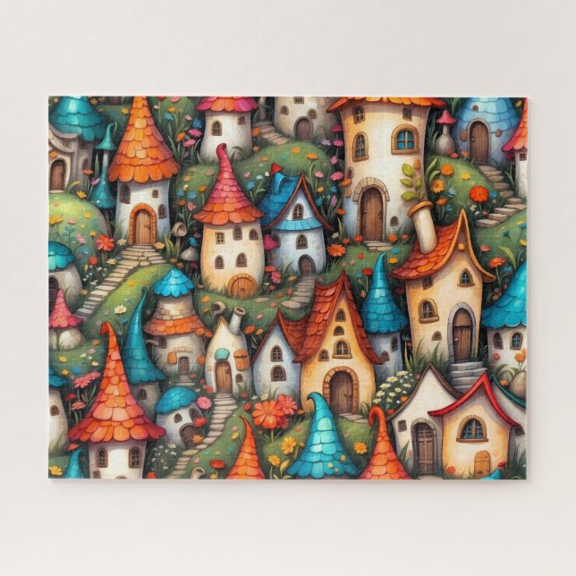 kleine Fantasy-Märchenstadt Puzzle (Horizontal)