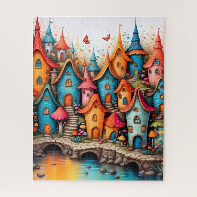 kleine Fantasy-Märchenstadt Puzzle (Vertikal)