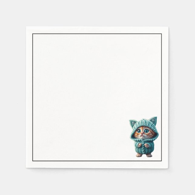 Kleine farbenfrohe Katze Serviette (Vorderseite)