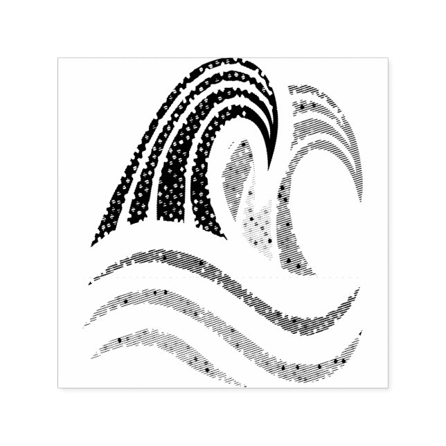 Kleine, farbenfrohe Wellenmuster Permastempel (Design)