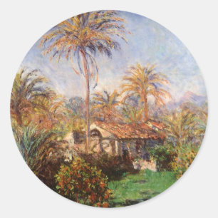 Kleine Farm in Bordighera von Claude Monet Runder Aufkleber