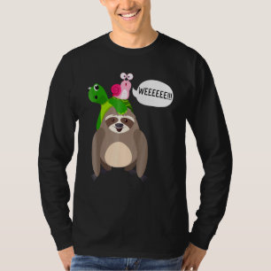 Kleine Faultier-Schildkröte-Schnecke-Huckepack-Lus T-Shirt