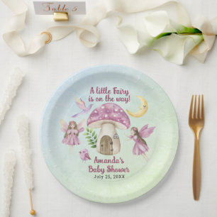 Kleine Feen Whimsical Baby Shower Pappteller