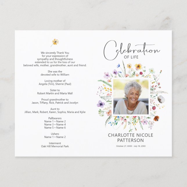 KLEINE Feier zum Foto der Beerdigung Flyer (Vorne)