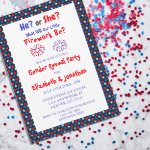 Kleine Feuerarbeit Amerikanische Genderoffenbarung Einladung