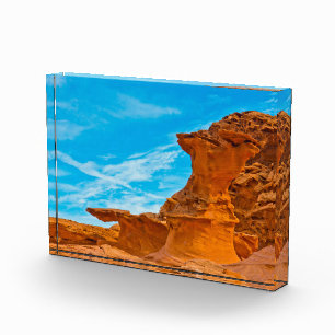 Kleine finnische Rotfels-Skulpturen Fotoblock