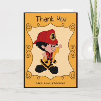Kleine Firefighter Baby-Dusche Vielen Dank Dankeskarte