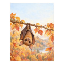 Kleine Fledermaus im goldenen Herbstwald – Poster